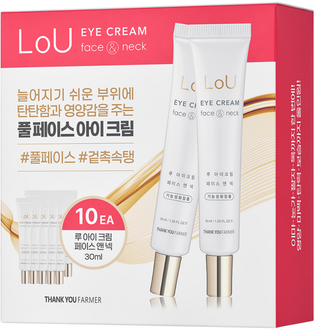 땡큐파머 루 아이 크림 페이스 앤 넥, 10개, 30ml