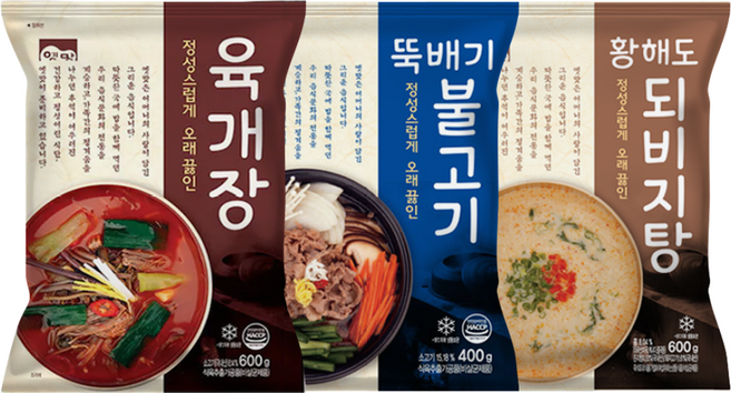 고향식품 옛맛 3종 세트 (육개장 600g+되비지탕 600g+뚝배기 불고기 400g), 1세트, 1.6kg