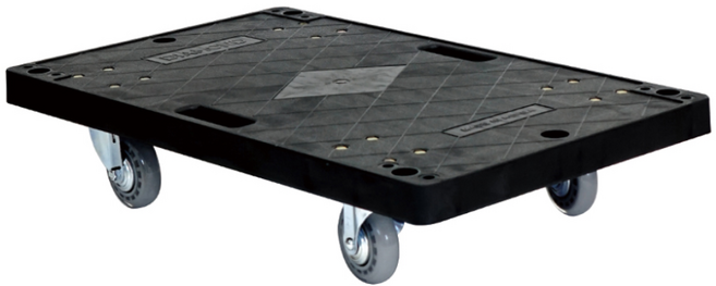 손잡이 없는 구르마 달리 대차 투명 인라인 우레탄 바퀴 무소음 운반카트 중형 블랙 투명 760x460, 1개