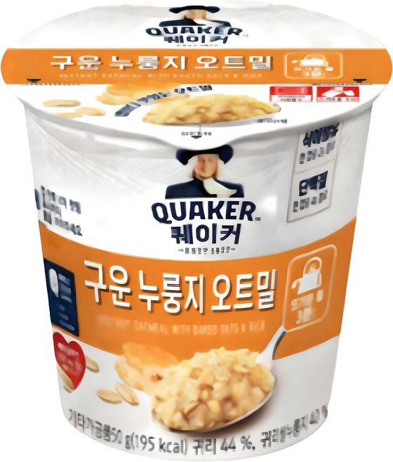 퀘이커 구운 누룽지 오트밀 시리얼컵, 50g, 29개