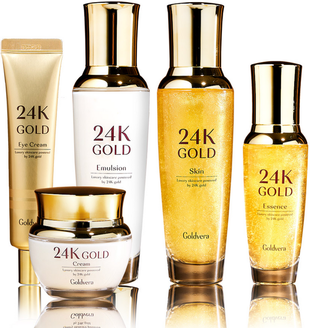 골드베라 24K골드 스킨케어 화장품 5종세트 기초화장품 주름미백 탄력보습, 1세트