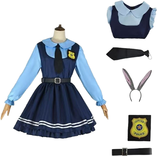 경찰 코스프레 의상 세트 경찰원 복장 및 액세서리 포함 ZXY