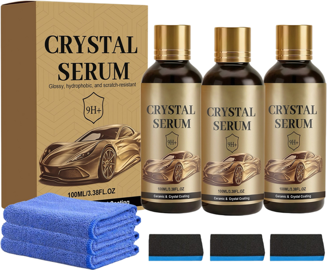 Zeekr PTZ 크리스탈 세럼 세라믹 자동차 코팅 키트 크리스탈 세럼 9시간 그래핀 세라믹 코팅 오래 지속되는 자동차 보호, 3개, 100ml