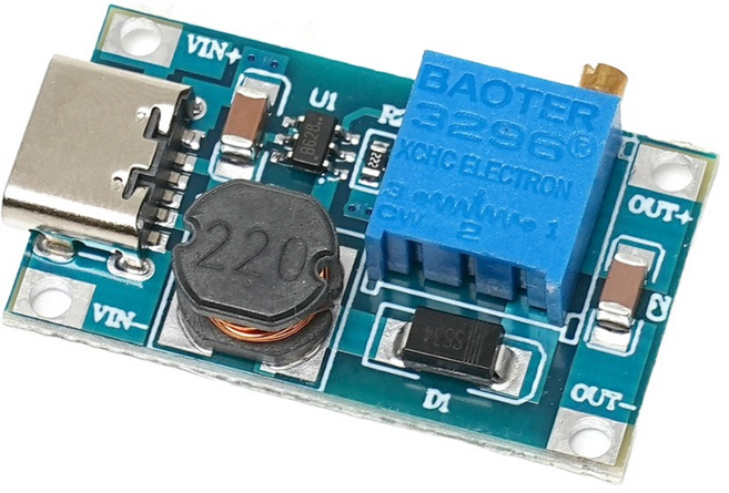 DC-DC 스텝업 컨버터 C타입 MT3608 승압형 모듈 전원, 1개