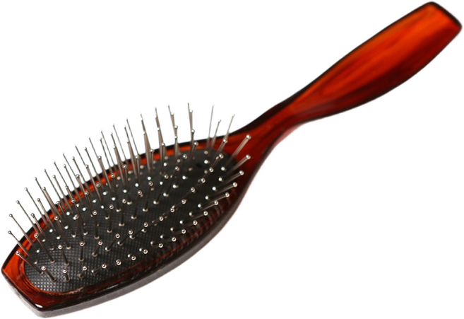 [미앤지] 휴대용 미니 두피 마사지 와이어 쿠션 빗 헤어 브러쉬, 1개, 브라운