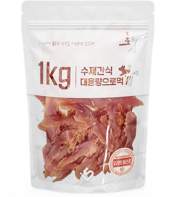 초심 대용량으로 먹개 수제 건조간식, 1개, 1kg, 오리트위스트