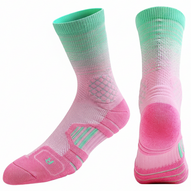 픽굿 기능성 발목보호 논슬립 마라톤 러닝 등산 스포츠 양말, 3개, 핑크