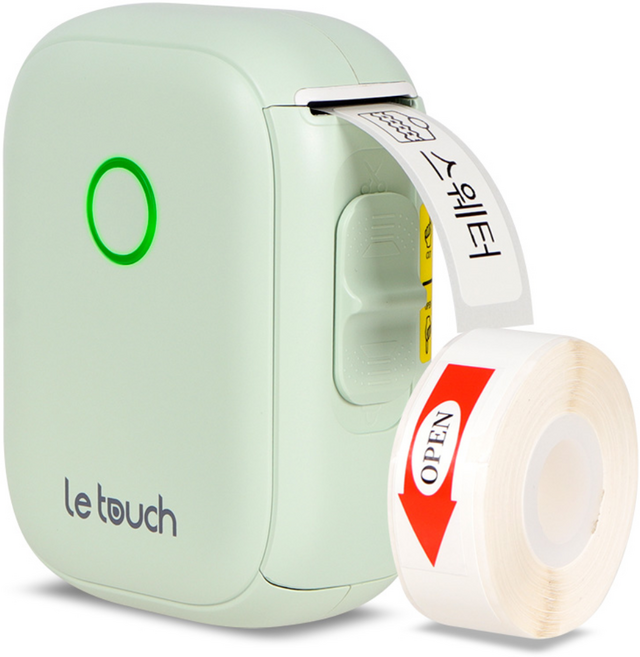 레터치 P12 라벨프린터 네임스티커 라벨기 (라벨지1개포함) P12 라벨프린터+사각화이트라벨지 1개, 민트, 1개