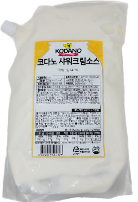 코다노 샤워크림소스 2KG 사워크림, 1개
