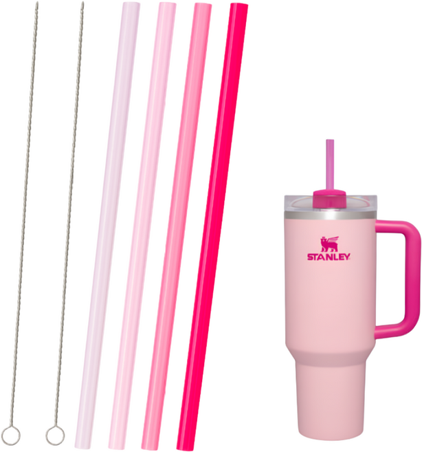 WAP 스탠리 스타벅스 887ml 1.18L 퀜처 텀블러 호환 그라데이션 핑크 빨대, 1개