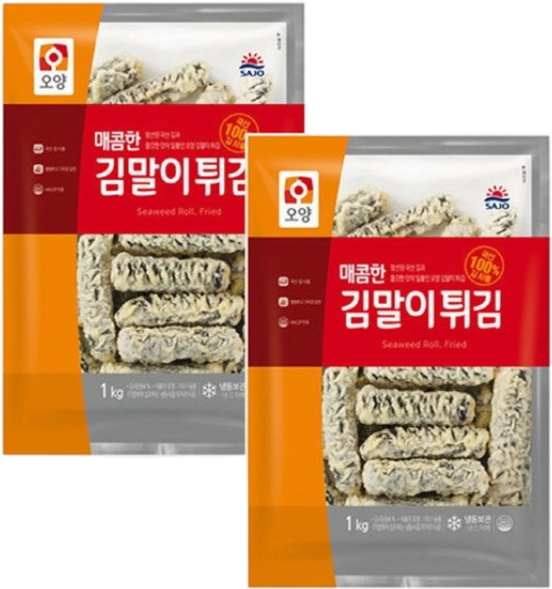 사조 매콤한 김말이 튀김 1kg+1kg, 1kg, 2개