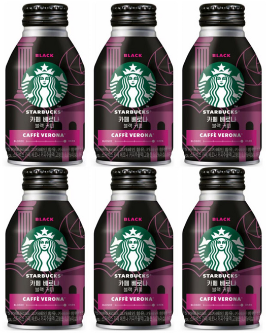 스타벅스 카페 베로나 블랙커피 275ml 6캔, 6개