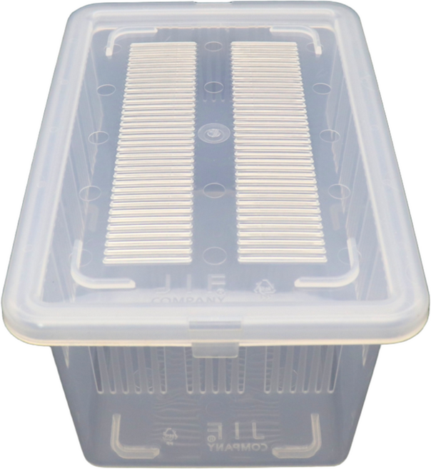 JIF 적재형케이지 중 투명 크레스티드게코 사육장 크레사육장 작은파충류 사육장, 올블랙, 통+뚜껑, 1개