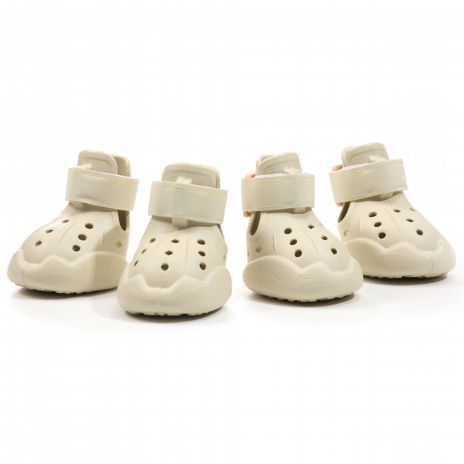 포에버독 EVA 강아지 신발 슈즈 개록스 발보호 가벼운 안벗겨지는 경량 소형견 중형견 대형견 부츠, 베이지, 1개