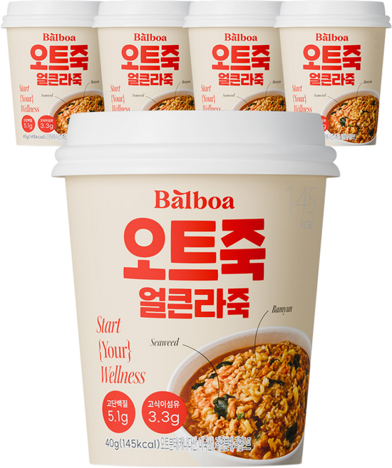 발보아 저당 오트밀 죽 얼큰라죽, 15개, 40g