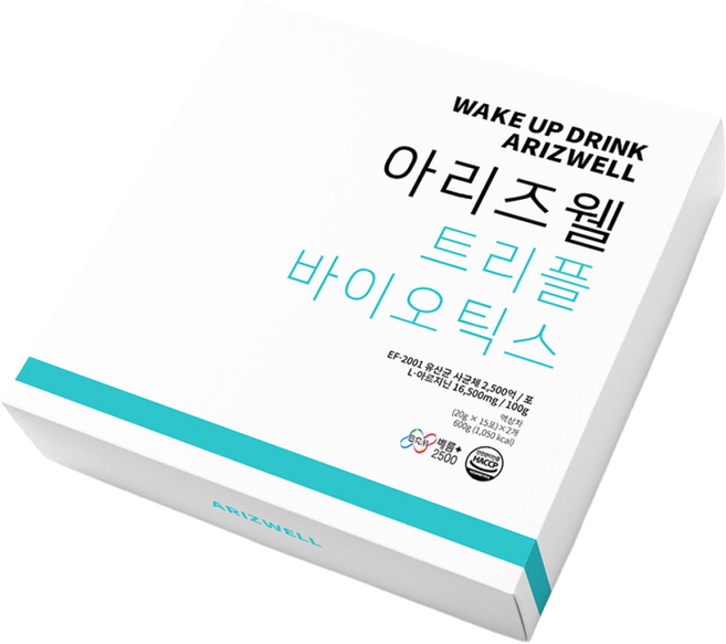[아리즈웰 트리플 바이오틱스 30포] 유산균 2500억 L-아르지닌 3300mg, 30회분, 1개