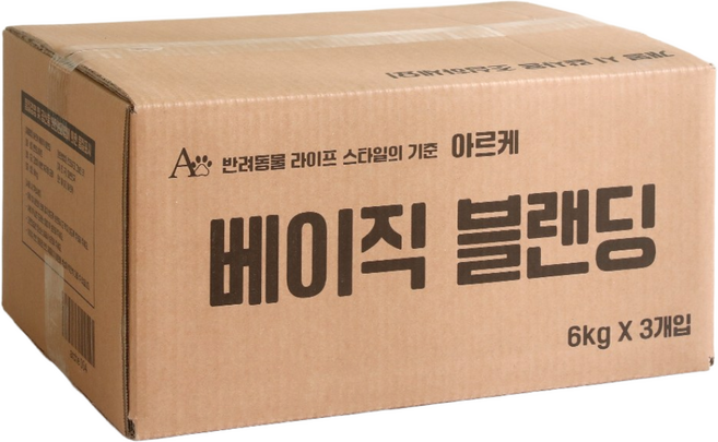 아르케 베이직블렌딩 가성비 벤토나이트 고양이모래, 무향, 3팩, 6kg