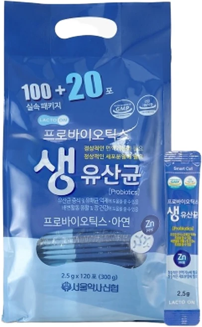 서울약사신협 락토온 프로바이오틱스 생유산균, 2.5g, 120개 - 쿠팡