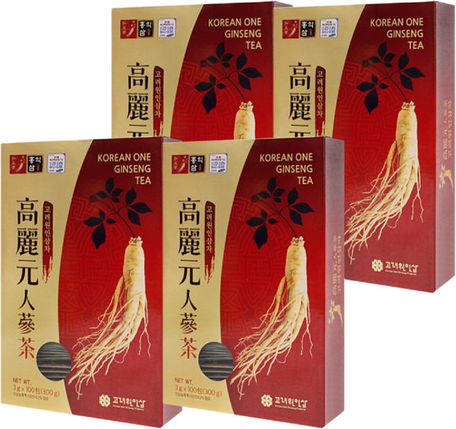 고려원 고려 인삼차 목함, 3g, 100개입, 4개