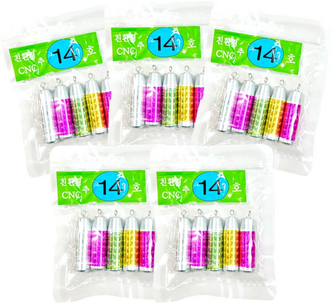 UST 회전고리 홀로그램 낚시추 강철추 막대추 무게추 다운샷 낚시 문어 쭈꾸미 갑오징어봉돌 묶음 1세트 5봉, 홀로그램회전추 14호(5개입), 1세트-5봉