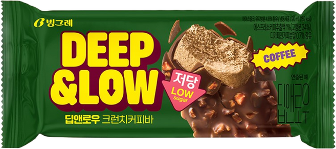 딥앤로우 저당 아이스크림 크런치바 커피 12개, 크런치바커피, 90ml