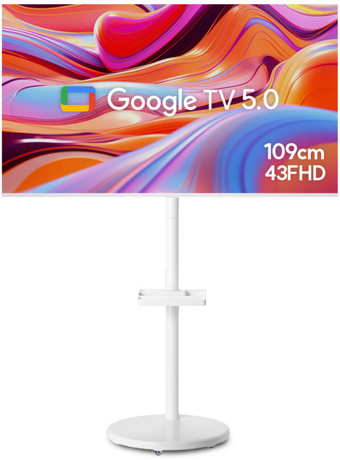 스카이뷰 화이트에디션 삼탠바이미 109cm(43인치) FHD 스마트 이동식 TV 중소바이미 삼텐바이미, 고객직접설치, 이동형 스탠드, 삼탠바이미 셋트