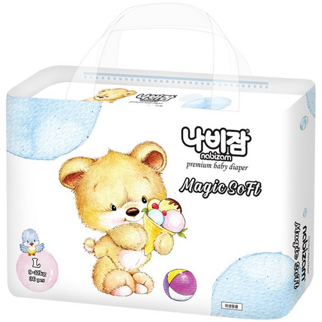 [체험팩] 나비잠 기저귀 매직소프트 밴드 4장 모음, 대형(L), 4매