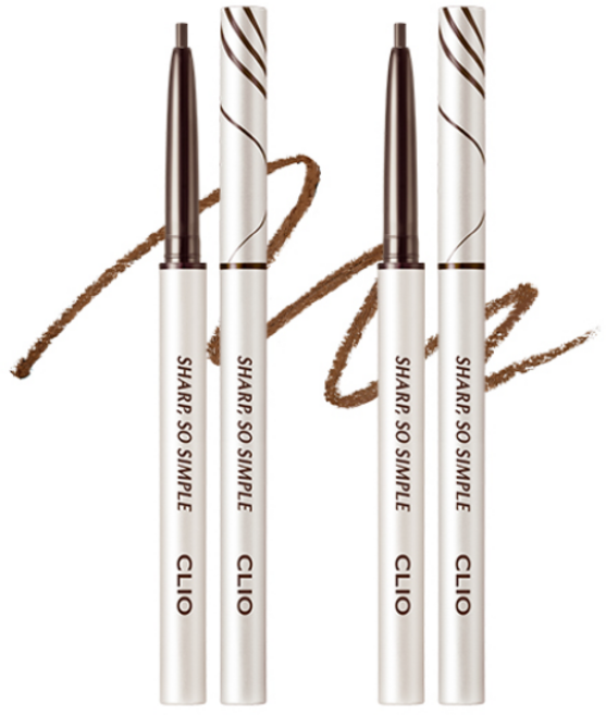 [1+1] 클리오 샤프 쏘 심플 워터프루프 펜슬 라이너 AD, 003 블랙 브라운, 2개