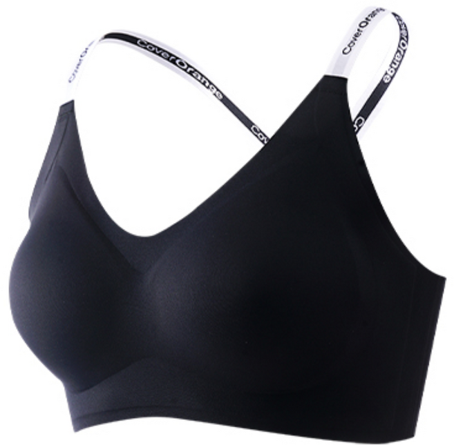 [길복트레이드 주식회사]여성 노와이어 브라 블랙 M 심리스 브라탑 처짐방지 브래지어 인생브라 프리 푸시업 가슴 작아보이는 흔들림없는 브래지어 편한 수면 압박 여성용 컴포트