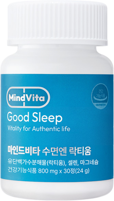 마인드비타 수면엔 락티움 수면건강 마그네슘 셀레늄, 30정, 3개