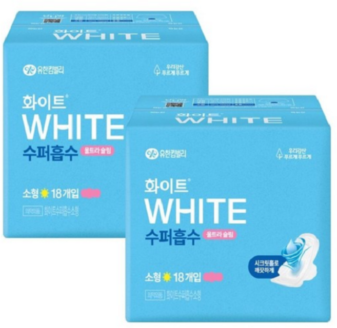 화이트 수퍼흡수 소형 18PX3팩, 3개, 18매