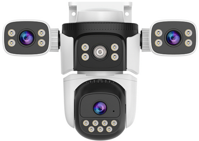 3렌즈 실외CCTV V600T 실시간 감시 알람 외부 홈캠, 1개