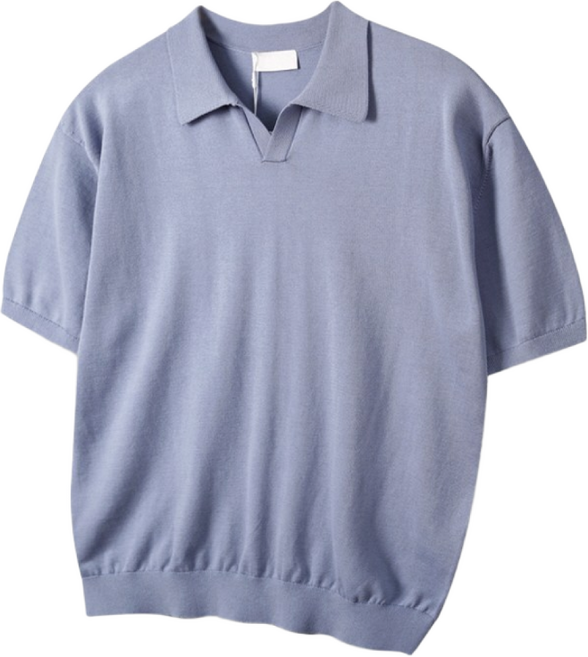 해리슨 텐셀 슬릿 카라 반팔 니트 LAN1008