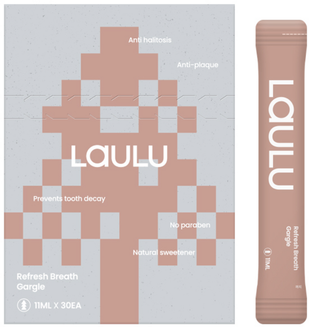 라울루 휴대용 무알콜 구강청결 스틱가글, 30개, 11ml