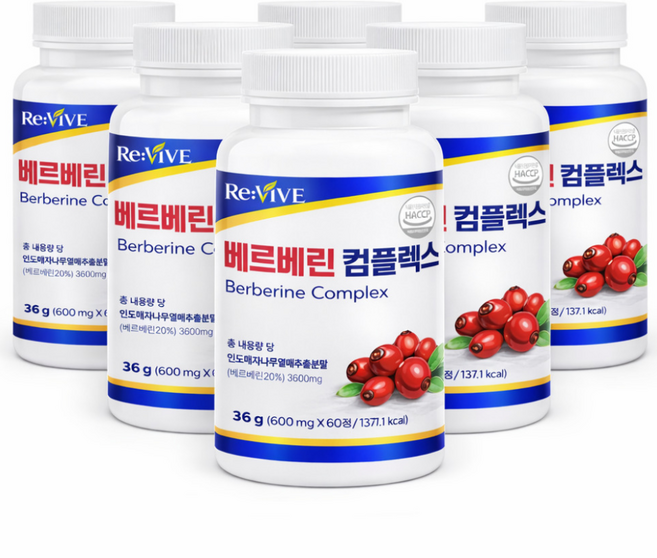 베르베린 식약청인증 매자나무열매 추출물 혈당 관리, 6개, 60정