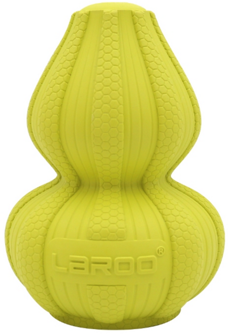 LERDOO 漏食玩具 慢食器 橡膠耐咬紓壓狗玩具 黃綠色, 1個