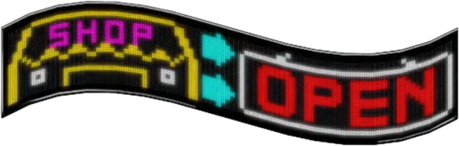 드림온 LED 전광판 플렉시블 대형 간판 영업중 붙이는led조명 안내판, 1개, 노란색