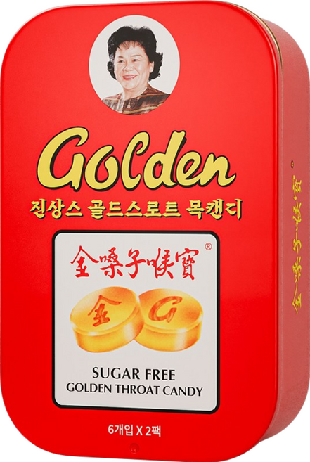 [진상스] 골든스로트 무설탕 허브 목캔디 12개입 캔, 1개, 22.8g