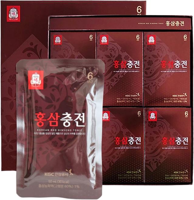 정관장 홍삼충전 50ml x 30포 쇼핑백포함 / 6년근 홍삼 농축액 진액 명절 선물, 30개