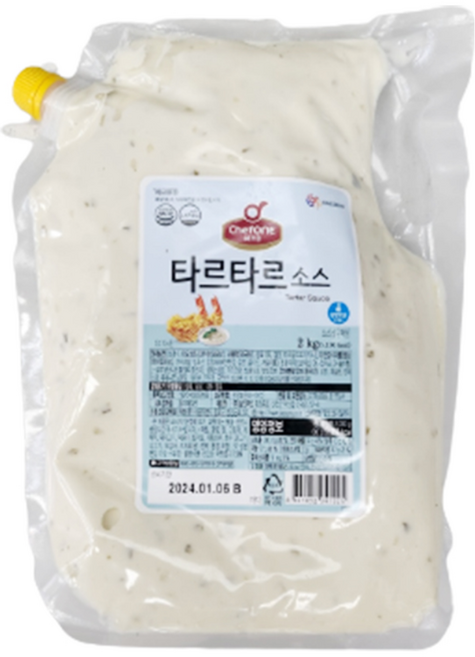 청정원 쉐프원 샐러드 드레싱 소스 오리엔탈 발사믹 흑임자 키위 요거트 타르타르 대용량, 타르타르 소스, 1개, 2kg