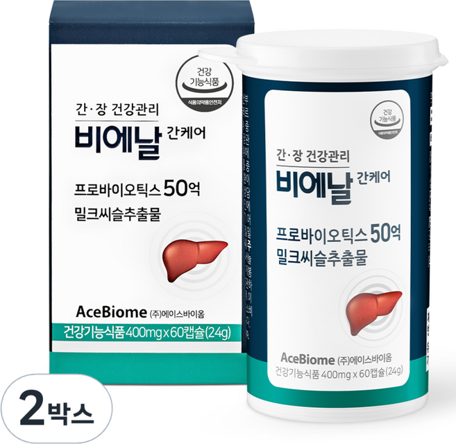 에이스바이옴 비에날 간케어 밀크씨슬, 60정, 2박스