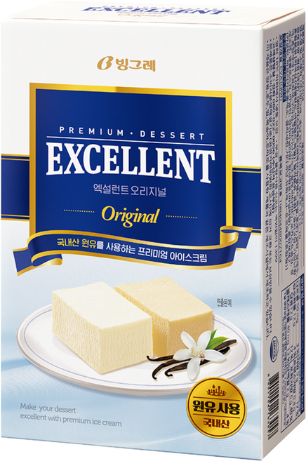 빙그레 엑설런트 오리지널 6개 아이스크림, 800ml