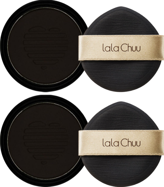 라라츄 헤어 쿠션 새치 빈모 커버 리필 9g, 내츄럴블랙, 2개