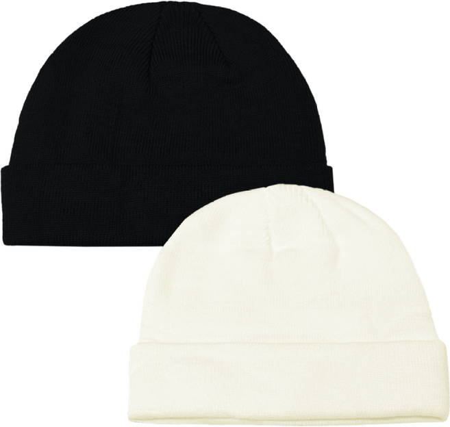 하바우 남자 여자 무지 베이직 니트 숏 비니 2장