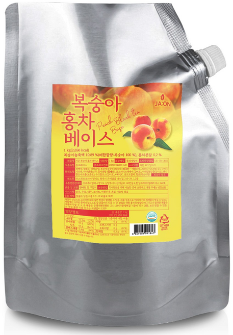 자온 복숭아홍차 농축액 대용량 음료 베이스 9-10배 희석, 1개, 1kg