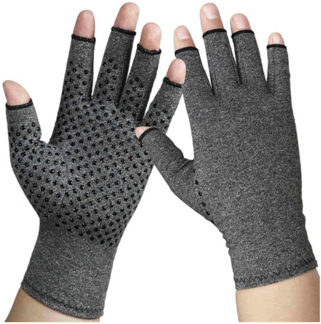 손 관절 보호 압박 반장갑 도트 손가락 손목 오픈 핑거 보호대, 1세트
