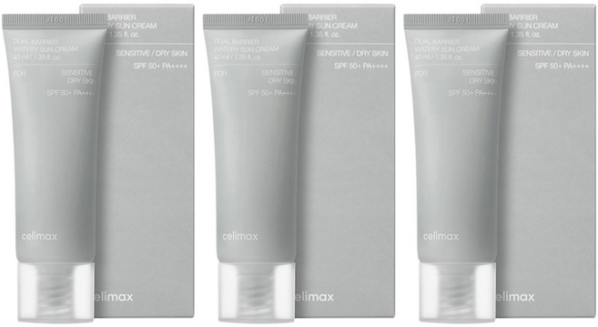 celimax 雙重防護水潤防曬霜 SPF50+ PA++++, 40ml, 3個