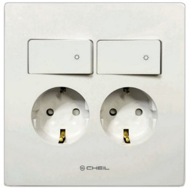 제일전기 디노 스위치 부착 콘센트 일체형 2구, 1개