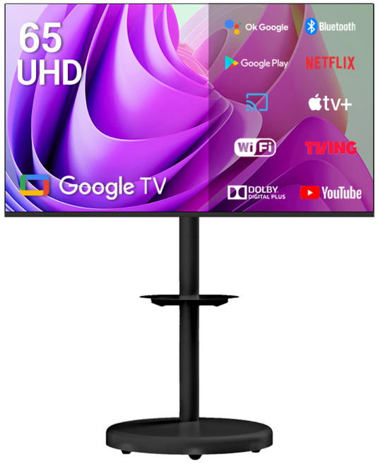 무빙큐빅스 스마트 4K UHD 65인치 삼탠바이미 블랙에디션 스탠딩 이동식 TV 삼텐바이미 중소바이미, 고객직접설치, 스탠드형, 무빙큐빅스 4K UHD 65인치 삼탠바이미 블랙에디션, 165cm/65인치