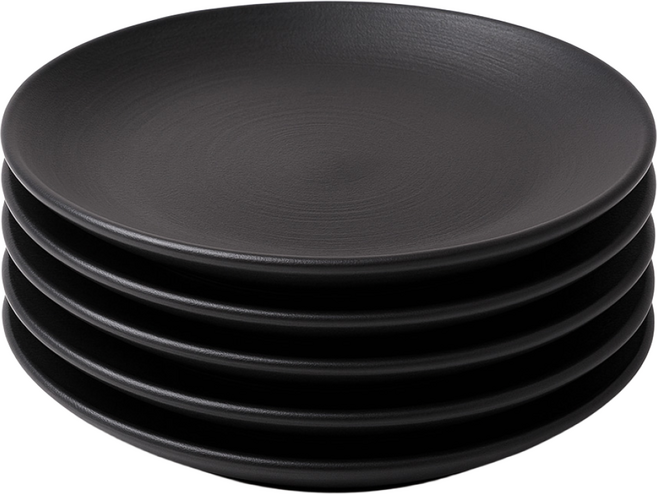 라이프초이스 블랙 멜라민 원형 접시, 메탈블랙, 5개입, 1개